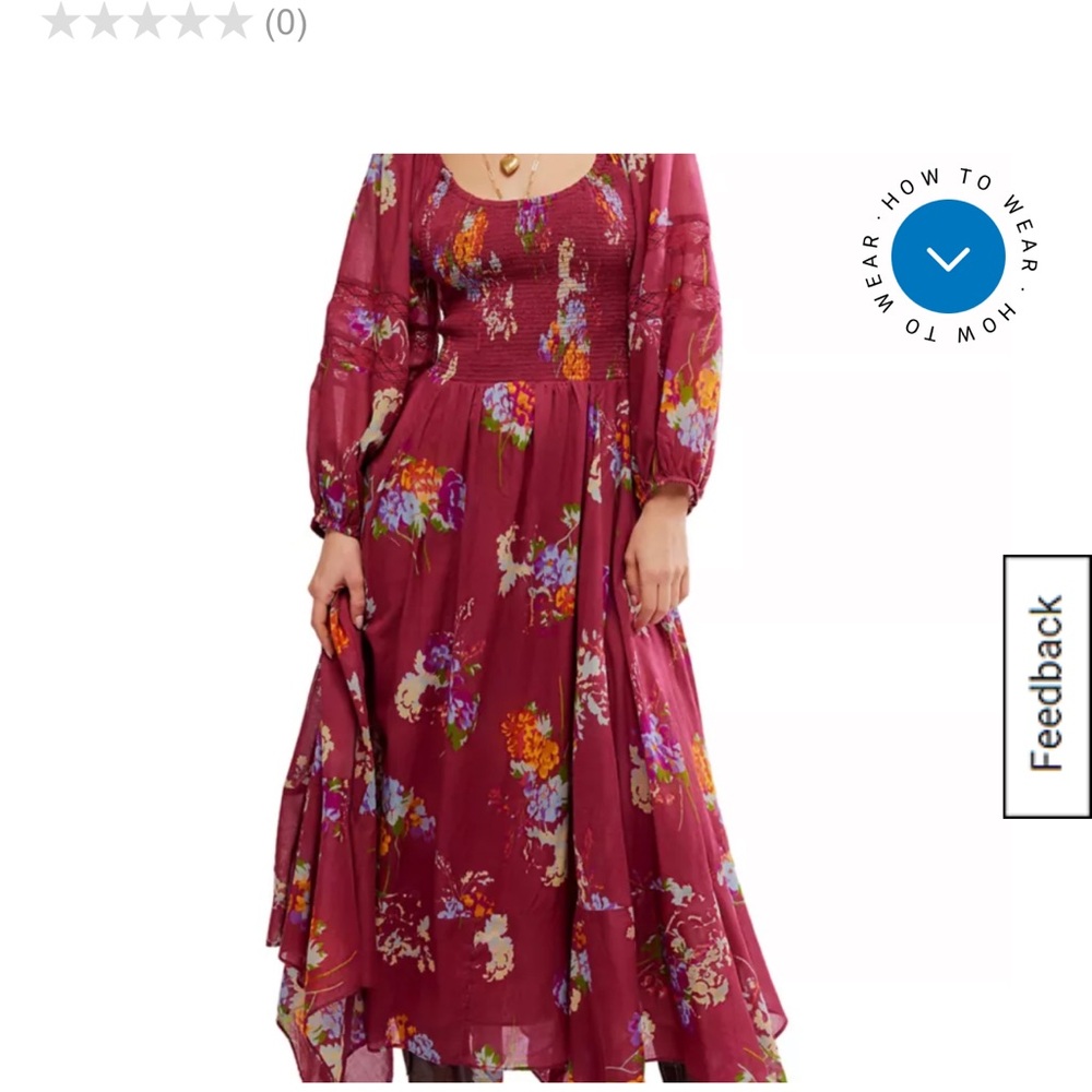 Free People Burgundy Floral Maxi Dress
